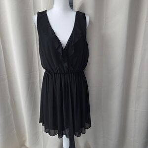 Iz Byer Black Ruffled Mini Dress